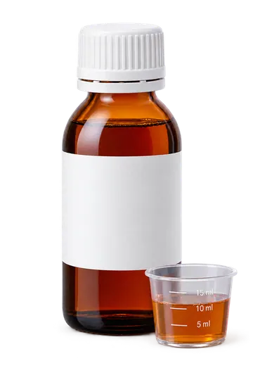 Frasco de jarabe con vaso dosificador